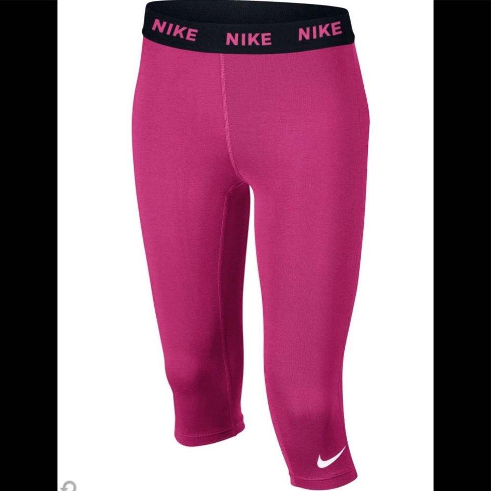 Nike Pro magenta dri-fit training crops size xs